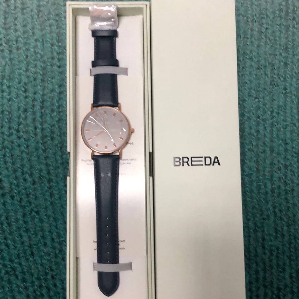 Breda baby blue leather watch
